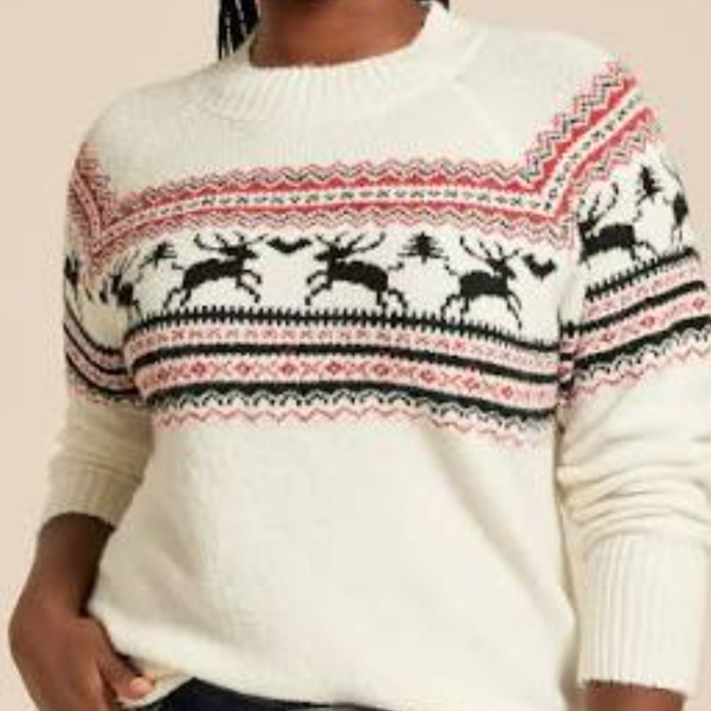 Maurices Holiday Sweater with Reindeer Pattern